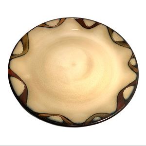 Pier 1 Midcentury Two-Tone Brown Wave Swirl Motif Salad Plate Replacement
